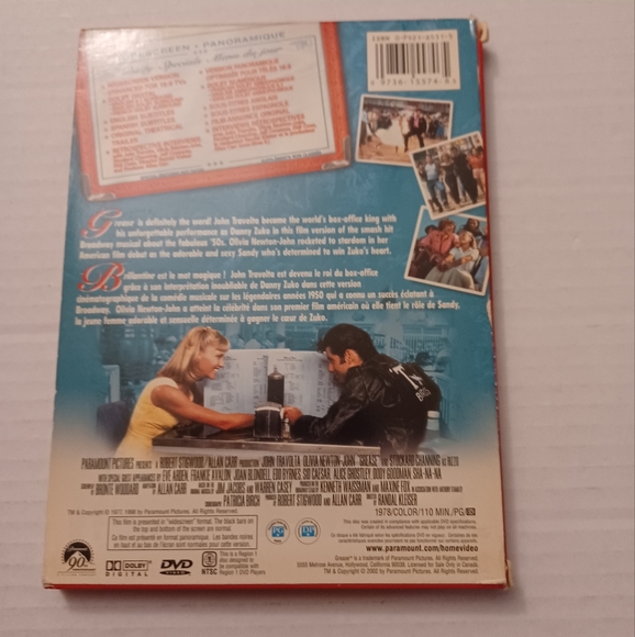 4/$80 Grease DVD with Songbook - Widescreen, 1978 - Picture 2 of 12